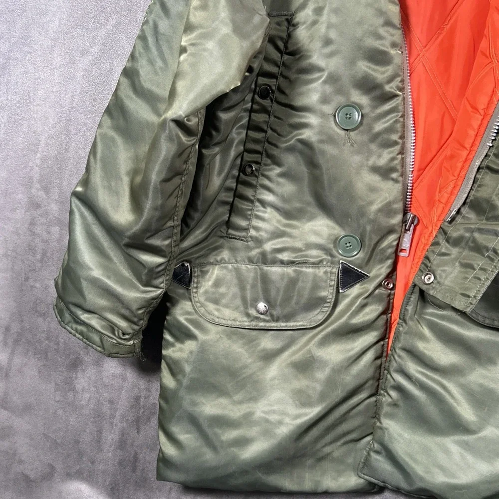 Vintage 70s USAF-Style N3B Snorkel Parka Heavy Duty Flight Jacket *Broken Zipper